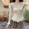 Lace Frilled Knitted Cardigan