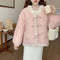 Sweet V Neck Quilted Coat