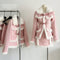 Pink Sweet Faux Fur Coat + Skirt 2pcs Set