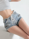 Coquette Ripped Hem Shorts