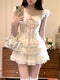 Coquette Lace Shirt + Cake Layer Skirt 2pcs Set