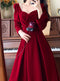 Burgundy Velvet Dress