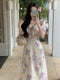 Butterfly Puffy Sleeve Maxi Dress