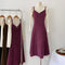 Puffy Sleeve Top + Corduroy Slip Dress 2pcs Set