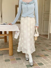 Ivory Embroidery Rose Skirt