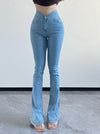 Chic V Shape Waist Denim Pants