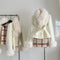 Elegant Belted Faux Fur Coat + Skirt 2pcs Set