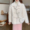 Pearl Button Fuzzy Coat