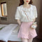 Sweet Lace Collar Short Sleeve Blouse