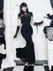 Black Gothic Fishtail Dress