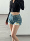 Fashionable Ripped Raw Cut Shorts