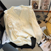 V Neck Long Sleeve Knit Top