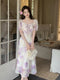 Butterfly Puffy Sleeve Maxi Dress