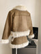 Eco Faux Fur Winter Jacket + Mini Skirt 2pcs Set