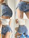 Coquette Denim Lace Up Shorts