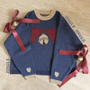 Cute Vintage Blue Loose Fit Sweater