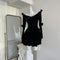 Detachable Collar Velvet Mini Dress