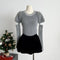 Fuzzy Round Collar Top (Sleevelet Included)