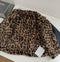 Leopard Faux Fur Lined Coat + Skirt 2pcs Set