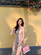 Vintage Floral Split Sling Dress