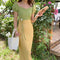 French Patchwork Vintage Puffy Sleeve Dress