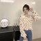 Square Collar Floral Puffy Sleeve Shirt