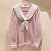 Sailor Collar Preppy Style Knit Top