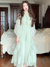 High-waist V-neck Chiffon Fairy Dress