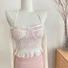 Coquette Lace Shirt + Pink Skirt 2pcs Set