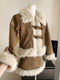 Eco Faux Fur Winter Jacket + Mini Skirt 2pcs Set