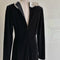 Ruffled Neck Velvet Dress