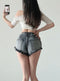 Coquette Gray Elastic Shorts