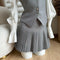 Chic Shirt + Preppy Vest + Pleated Skirt 3pcs Set