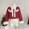 Holiday Faux Fur Coat + Skirt 2pcs Set