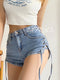 Coquette Denim Lace Up Shorts