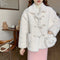 Pearl Button Fuzzy Coat