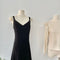 Puffy Sleeve Top + Corduroy Slip Dress 2pcs Set