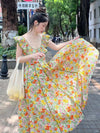 Sexy Backless Floral Low-cut Dress