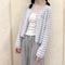 Striped Embroidery Knitted Cardigan