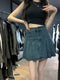 Vintage Pleated Denim Skirt