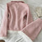 Pink Sweet Faux Fur Coat + Skirt 2pcs Set