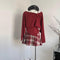 Sweet Knit Top + Plaid Mini Skirt 2pcs Set