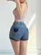 Back Heart Shape Pocket Shorts