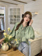 V-neck Long Sleeve Chiffon Shirt