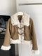 Eco Faux Fur Winter Jacket + Mini Skirt 2pcs Set