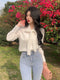 French Lace White Casual Shirt