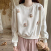 Cute Bear Round Collar Sweatshirt