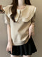 French Doll Neck Short-sleeved Shirt