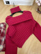 Chic Cute Berry Sweater + Mini Plaid Skirt 2pcs Set