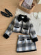 Classic Plaid Quilted Coat + Skirt 2pcs Set